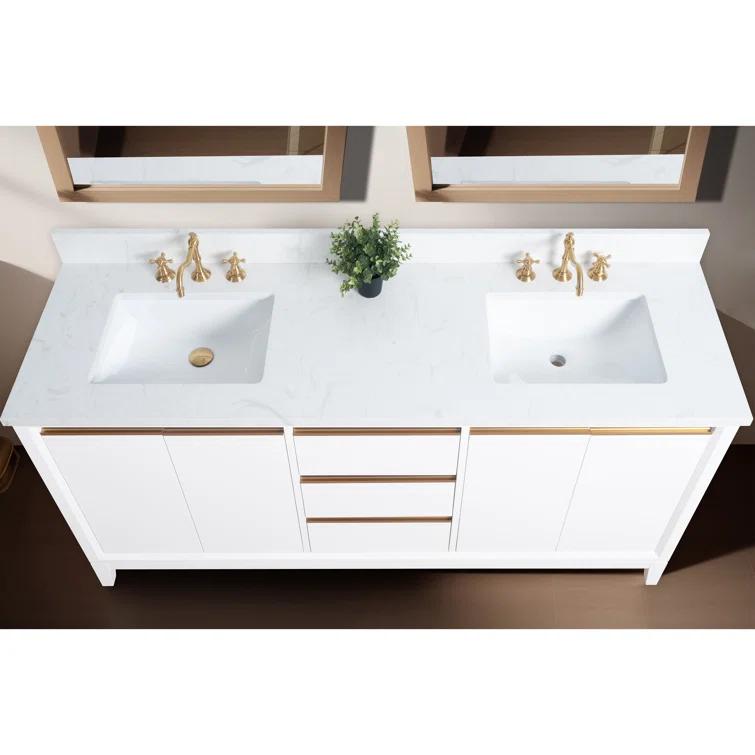 72 Double Bathroom Vanity with Top