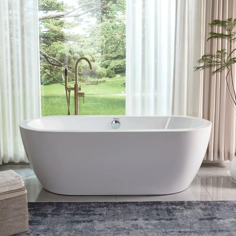 68 " x 31 " Freestanding Soaking Acrylic Bathtub