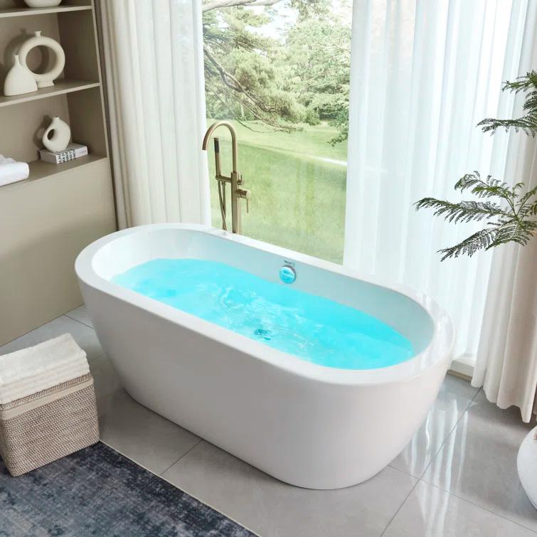 68 " x 31 " Freestanding Soaking Acrylic Bathtub