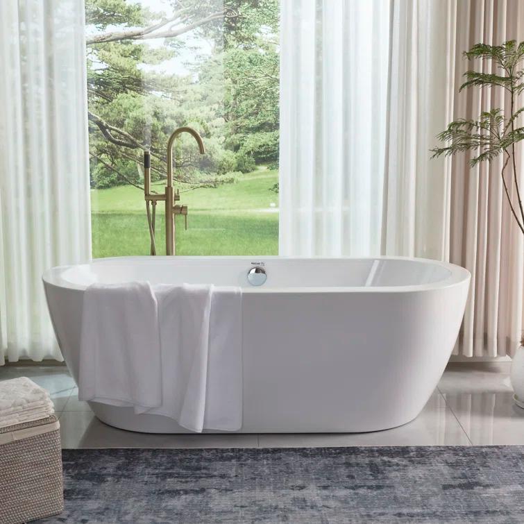 68 " x 31 " Freestanding Soaking Acrylic Bathtub