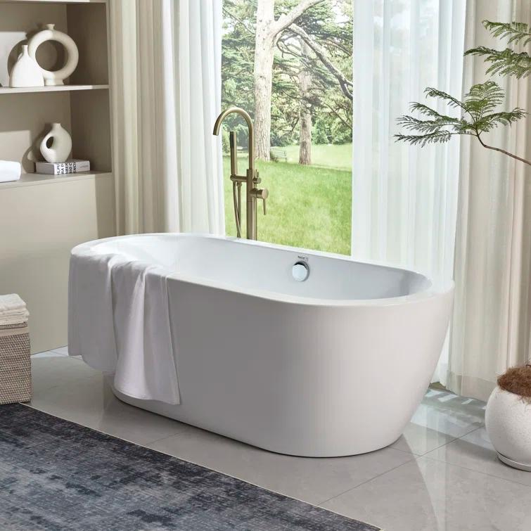 68 " x 31 " Freestanding Soaking Acrylic Bathtub
