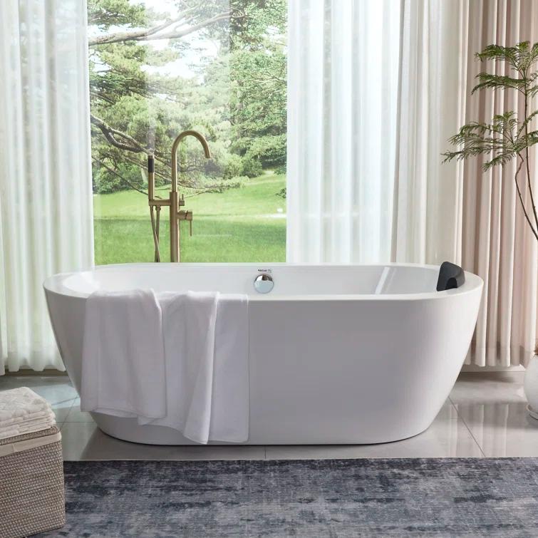 68 " x 31 " Freestanding Soaking Acrylic Bathtub