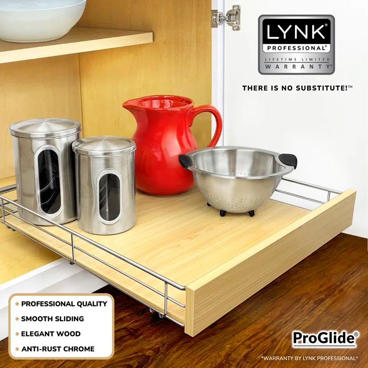 LYNK PROFESSIONAL LYNK PROFESSIONAL Select Pull Out Cabinet Organizer for Kitchen Cabinets, Wood and Chrome