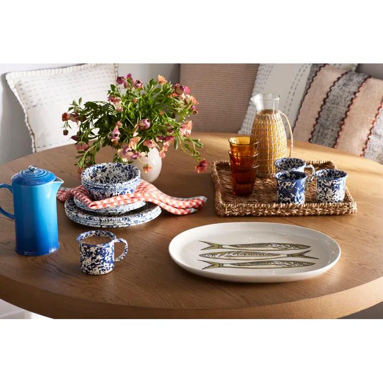 Crow Canyon Enamelware Splatter 16 Piece Dinnerware Set