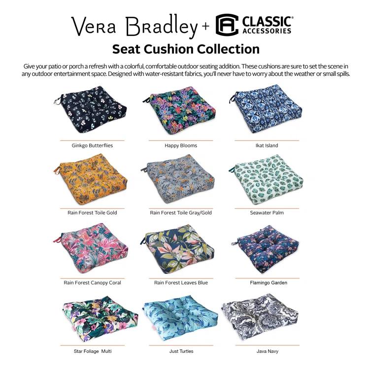 Vera Bradley Vera Bradley by Classic Accessories Water-Resistant Patio Chair Cushions (Set of 2)