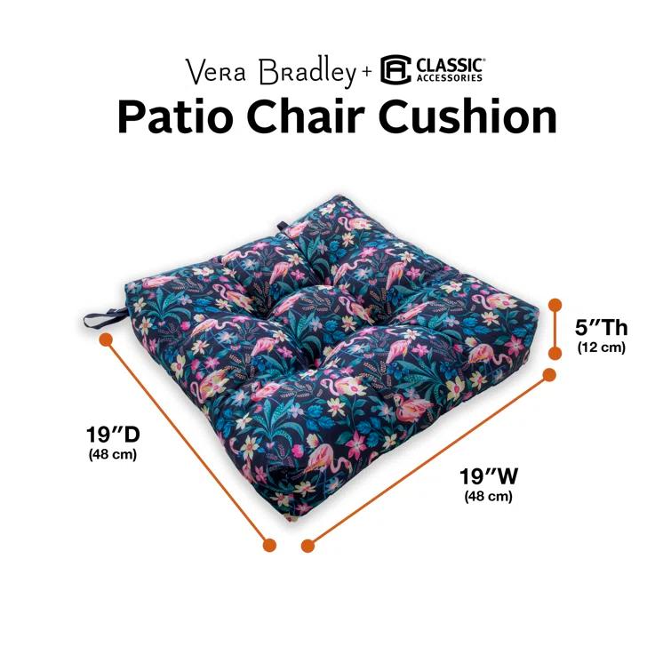 Vera Bradley Vera Bradley by Classic Accessories Water-Resistant Patio Chair Cushions (Set of 2)