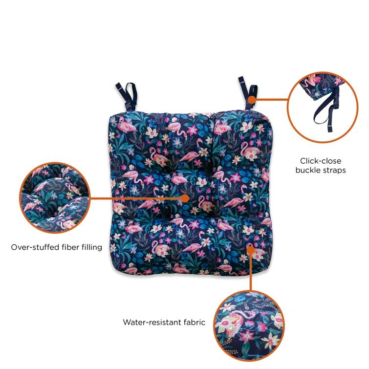 Vera Bradley Vera Bradley by Classic Accessories Water-Resistant Patio Chair Cushions (Set of 2)