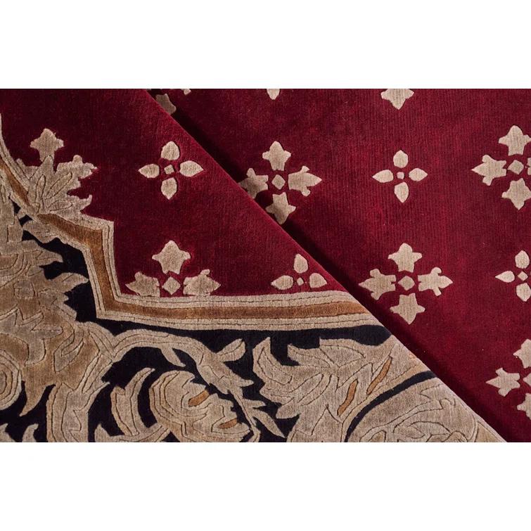 EXQUISITE RUGS One-of-a-Kind 9'1" X 10' Wool Area Rug Red/Black/Brown