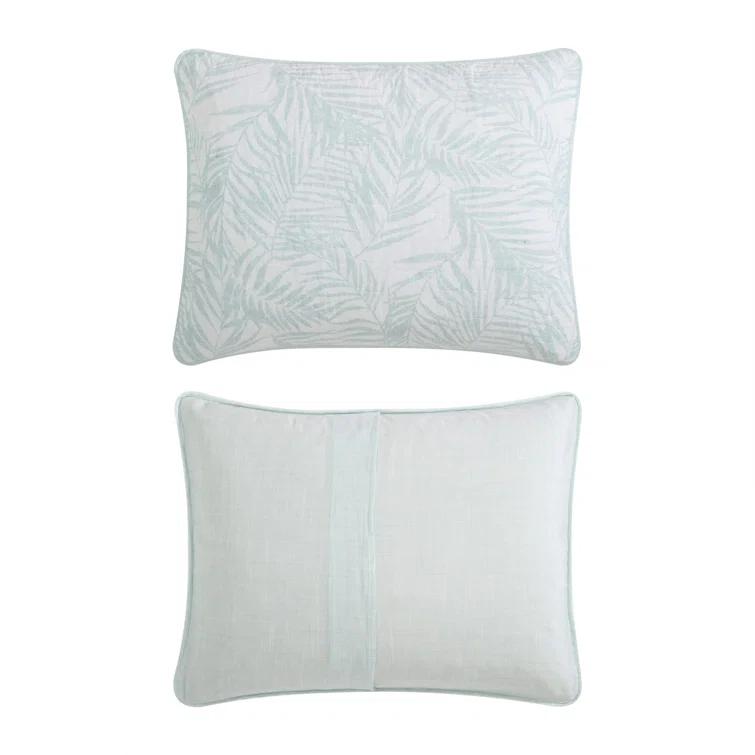 3pc King Palmday Quilt & Sham Set Light Blue - Tommy Bahama: Botanical Pattern, OEKO-TEX Certified