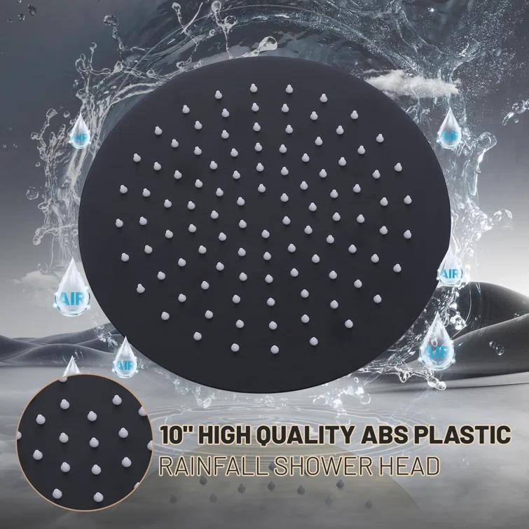10 Inch Overhead Shower with 360° Rotatable Tub Spout Rough In Pressure Balance Valve Body