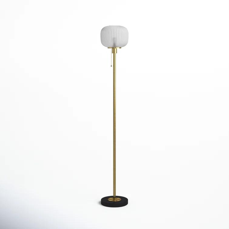 Nausica Ribbed Glass Floor Lamp (58")