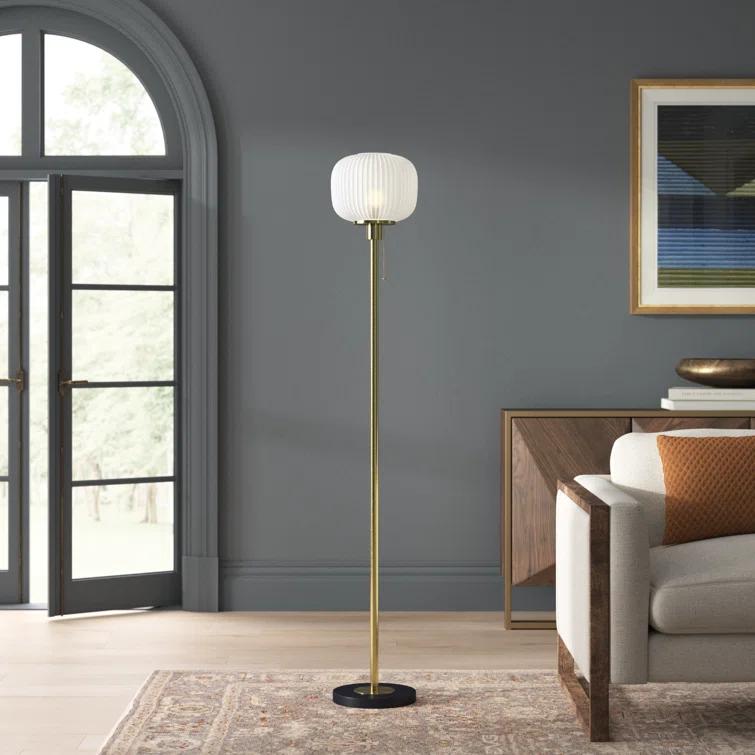 Nausica Ribbed Glass Floor Lamp (58")