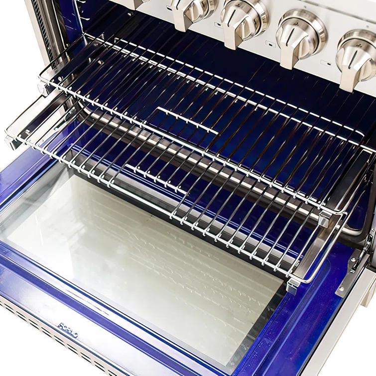 Massimo 30-inch Dual Fuel Range, 5 Burners, 4.32 cu.ft. True Convection Oven, Air Fryer & Griddle