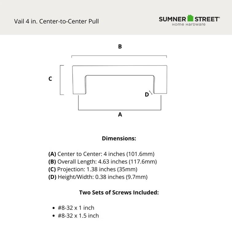 Vail 4" Center to Center Bar Pull