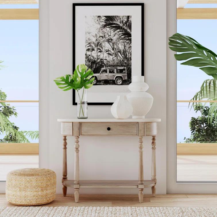Danielle Marble 40" one- drawer Console Table