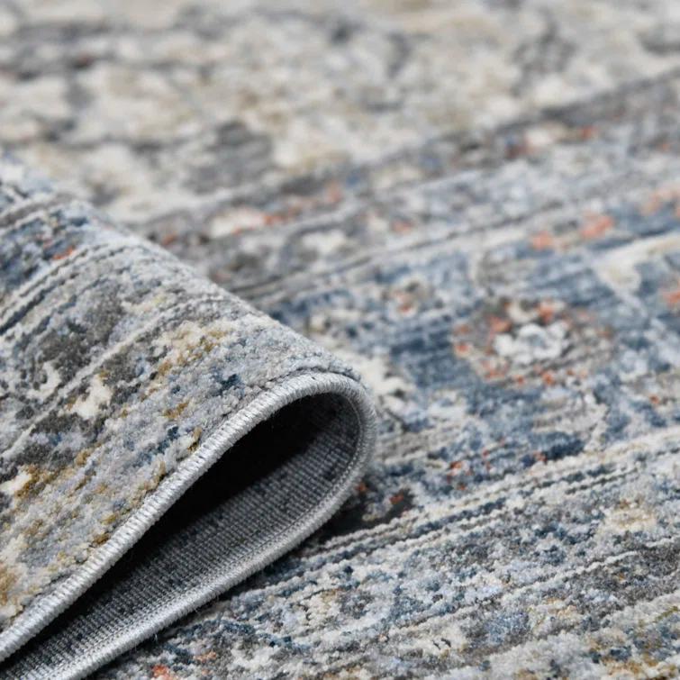 Elynna Transitional Bordered Premium Polyester Performance Area Rug