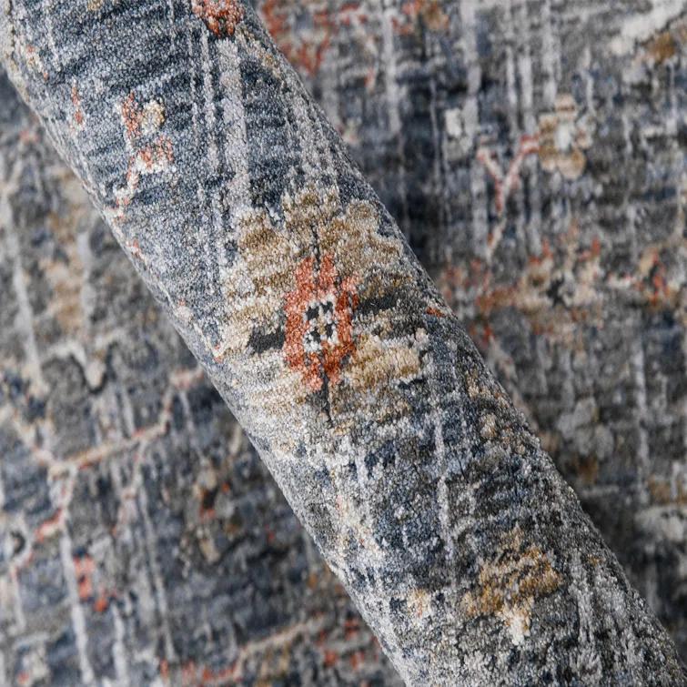 Elynna Transitional Bordered Premium Polyester Performance Area Rug