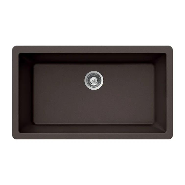 Quartztone 33'' L Undermount Single Bowl Granite Kitchen Sink