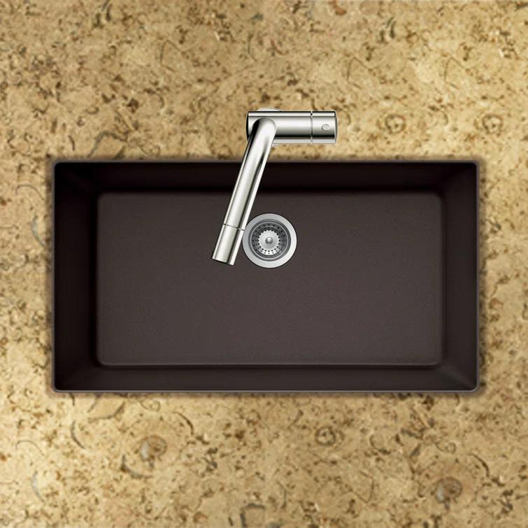 Quartztone 33'' L Undermount Single Bowl Granite Kitchen Sink
