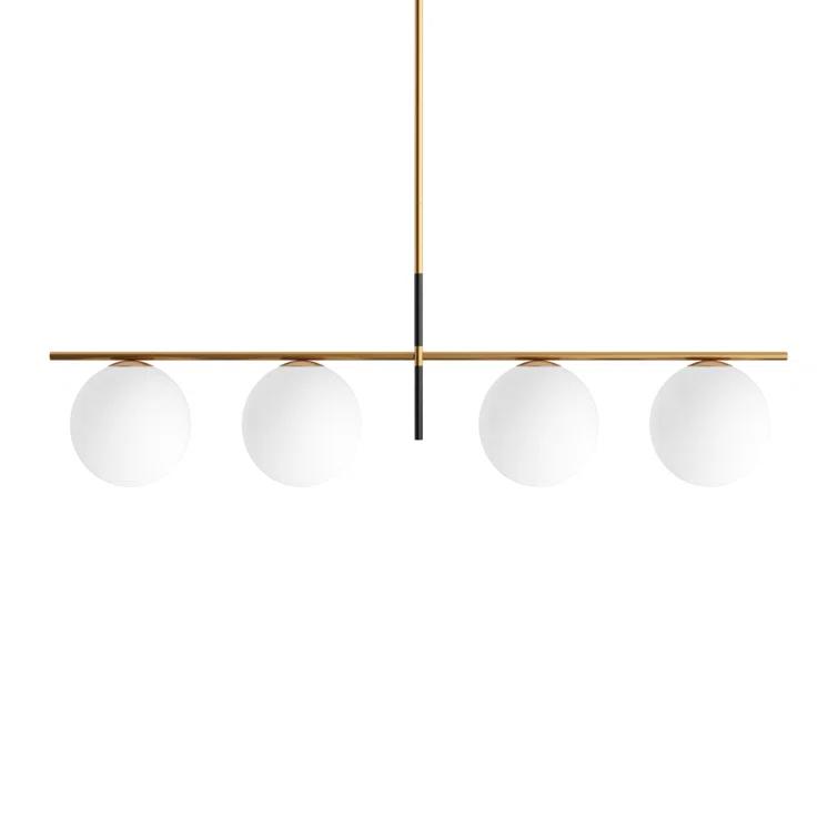 Drake 4 Light Glass Steel Dimmable Pendant