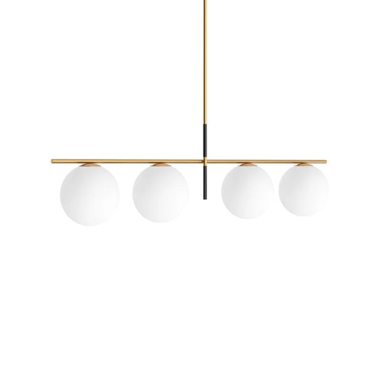 Drake 4 Light Glass Steel Dimmable Pendant