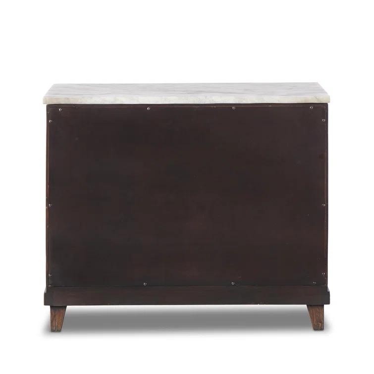 Elson 3 Drawer Marble Nightstand