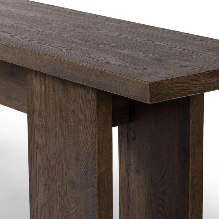 Yarra 94'' Dark Grey Oak Veneer Console Table with Storage