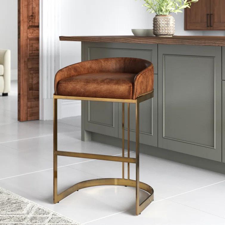 Bradley Genuine Leather Bar & Counter Stool