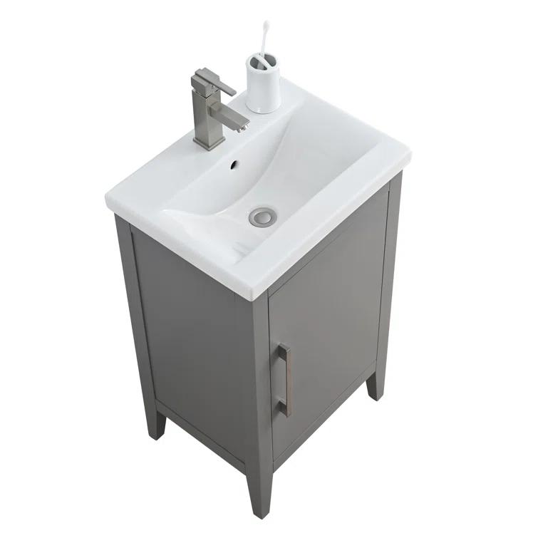 20'' Single Bathroom Vanity with Ceramic Top