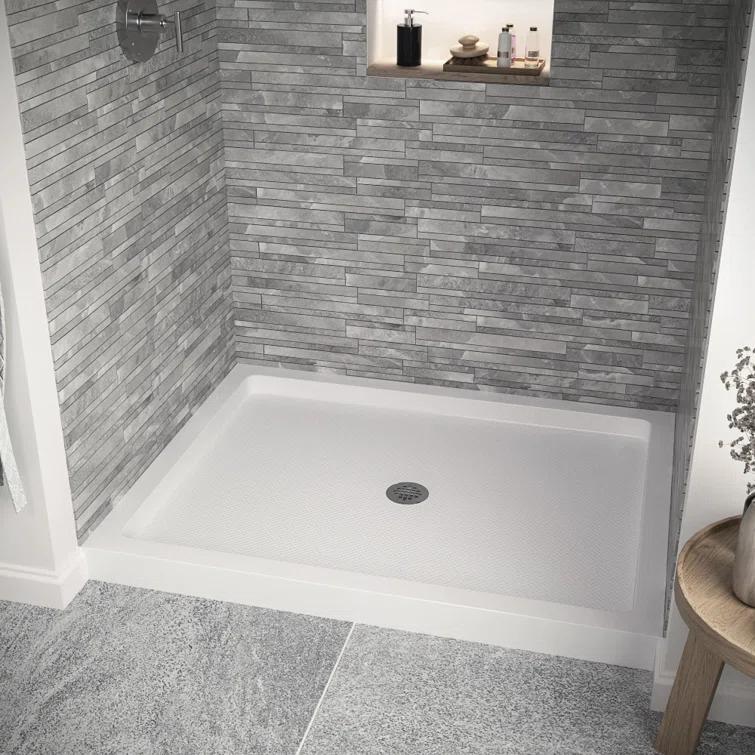 48" W x 36" D Rectangular Acrylic Shower Base, Drain Included