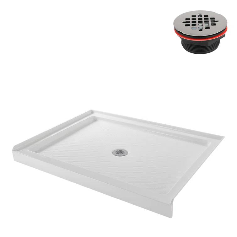 48" W x 36" D Rectangular Acrylic Shower Base, Drain Included