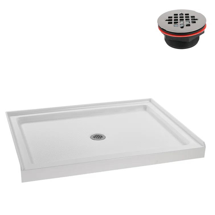 48" W x 36" D Rectangular Acrylic Shower Base, Drain Included