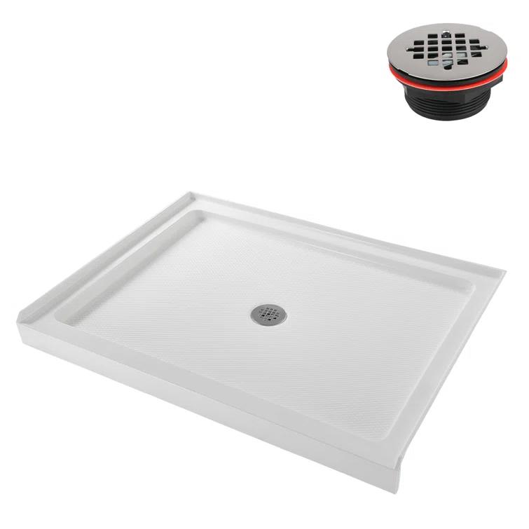 48" W x 36" D Rectangular Acrylic Shower Base, Drain Included
