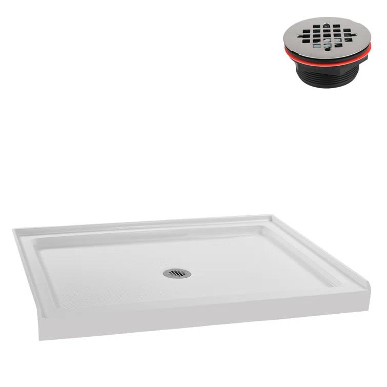 48" W x 36" D Rectangular Acrylic Shower Base, Drain Included