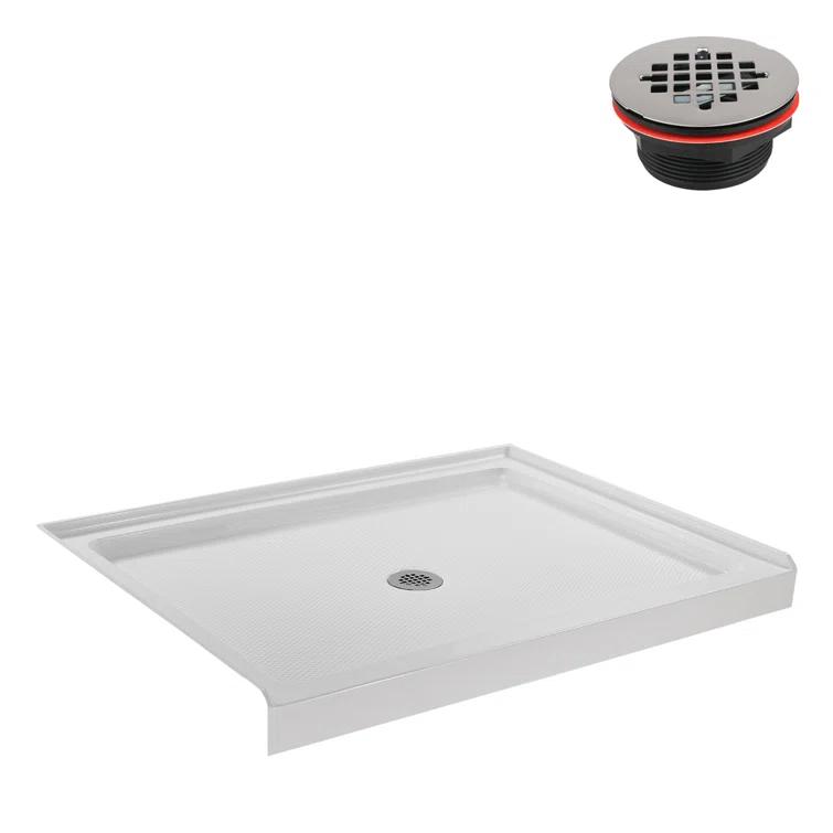 48" W x 36" D Rectangular Acrylic Shower Base, Drain Included