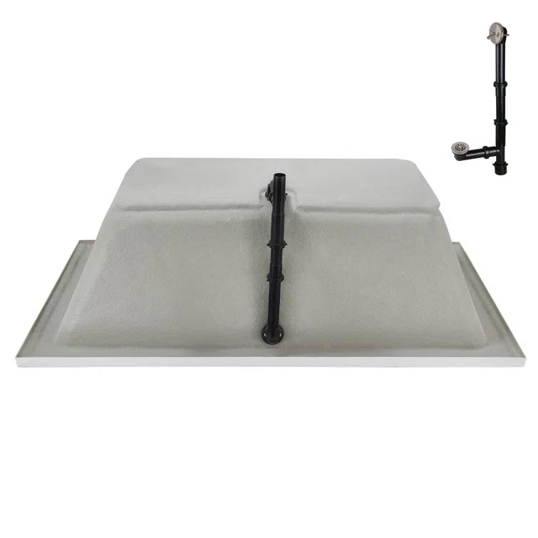 60" x 32" Acrylic Soaking Drop-In Bathtub, Drain Included