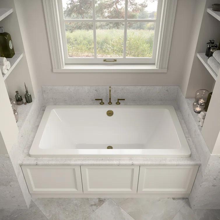 Streamline Bath 60" x 32" Acrylic Soaking Drop-In Bathtub, Drain Included N-4120-712-PBR