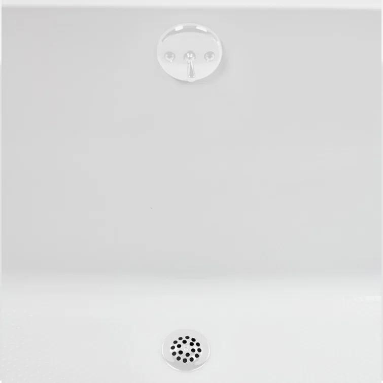 Streamline Bath 60" x 32" Acrylic Soaking Drop-In Bathtub, Drain Included N-4120-712-WH