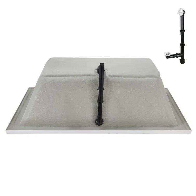 Streamline Bath 60" x 32" Acrylic Soaking Drop-In Bathtub, Drain Included N-4120-712-WH