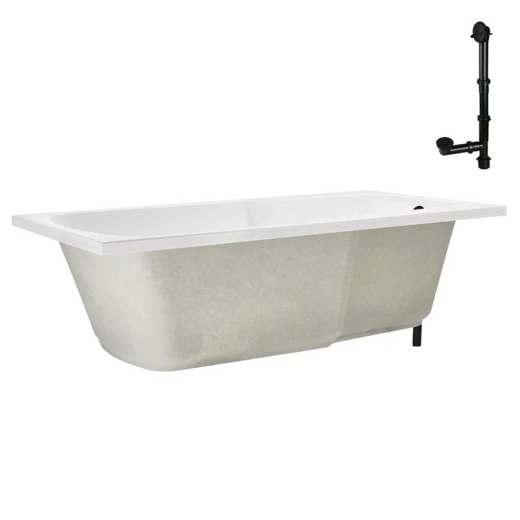 60'' x 32'' Acrylic Soaking Drop-In Bathtub, Drain Included