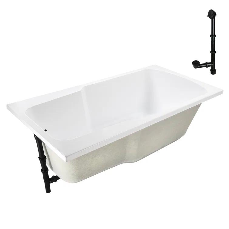 60'' x 32'' Acrylic Soaking Drop-In Bathtub, Drain Included
