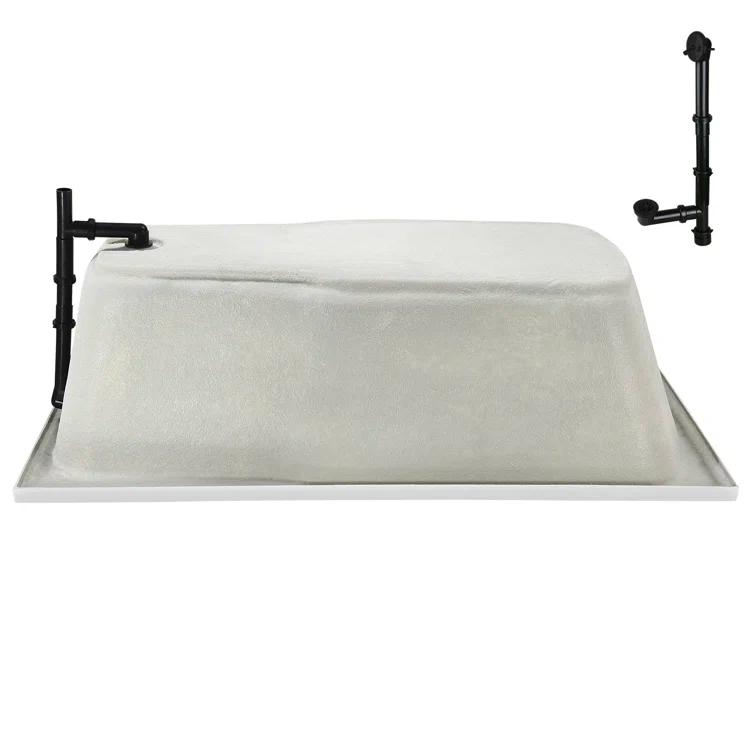 60'' x 32'' Acrylic Soaking Drop-In Bathtub, Drain Included