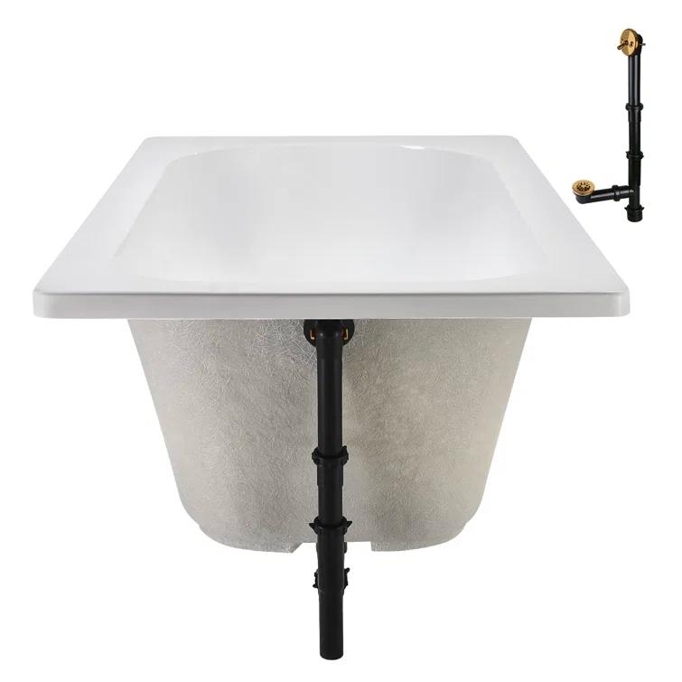 72" x 36" Acrylic Soaking Drop-In Bathtub, Drain Included