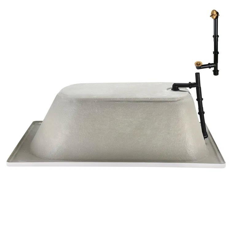 72" x 36" Acrylic Soaking Drop-In Bathtub, Drain Included
