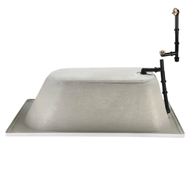 72" x 36" Acrylic Soaking Drop-In Bathtub, Drain Included