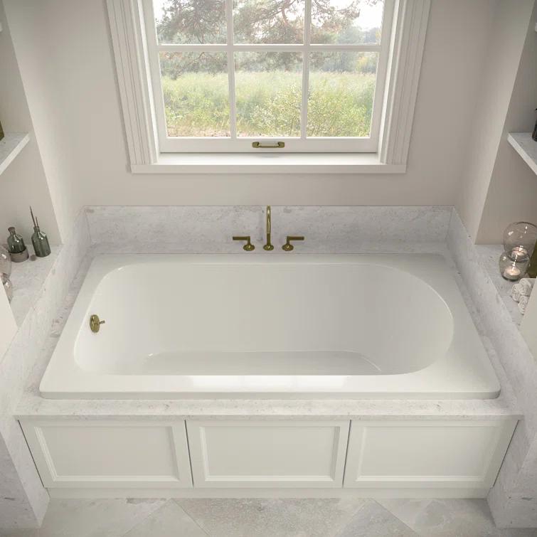 72" x 36" Acrylic Soaking Drop-In Bathtub, Drain Included