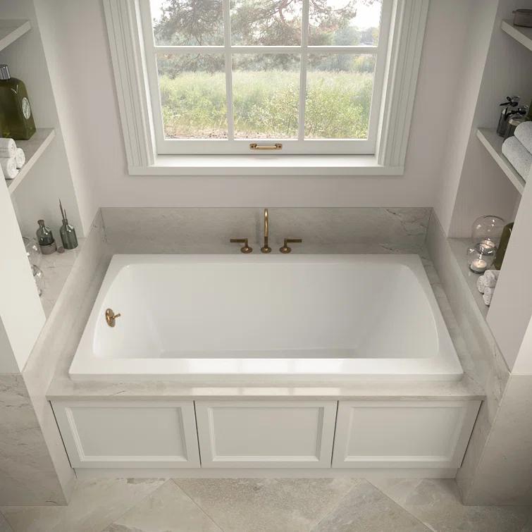 60'' x 32'' Acrylic Soaking Drop-In Bathtub, Drain Included
