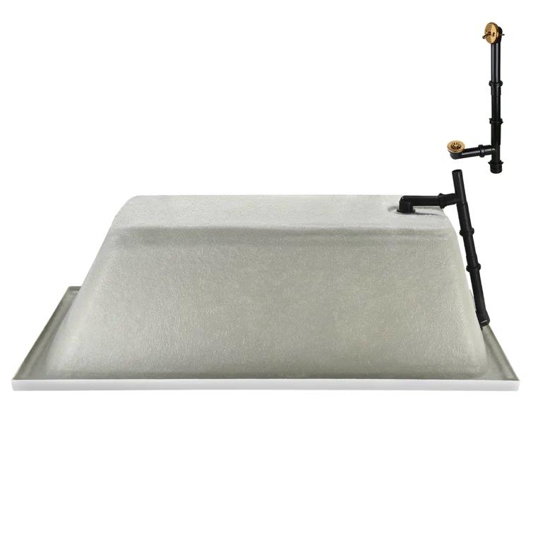 60'' x 32'' Acrylic Soaking Drop-In Bathtub, Drain Included