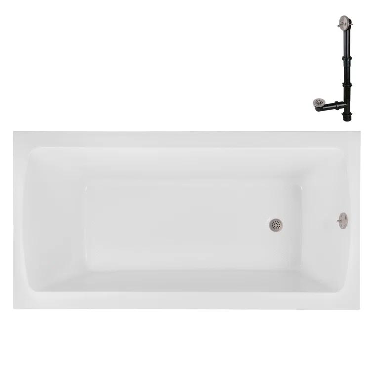 60'' x 32'' Acrylic Soaking Drop-In Bathtub, Drain Included