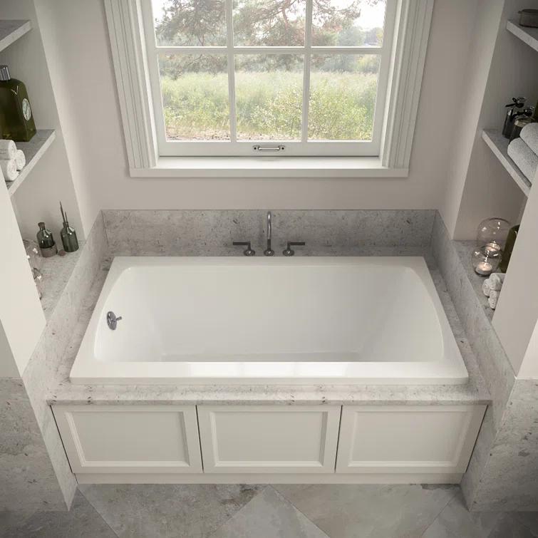 60'' x 32'' Acrylic Soaking Drop-In Bathtub, Drain Included